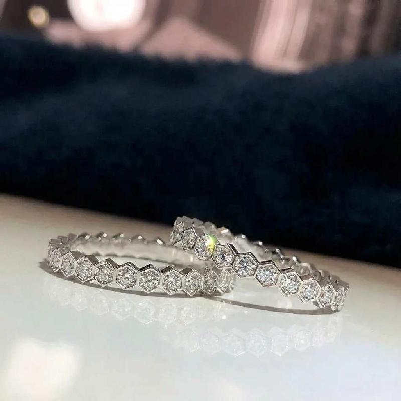 925 Silver Vintage Geometric Shape Zircon Rings For Women Gift Match Daily Party High Quality Fine Jewelry Accessories