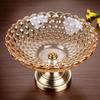 European Style Crystal Glass Fruit Bowl with Stand