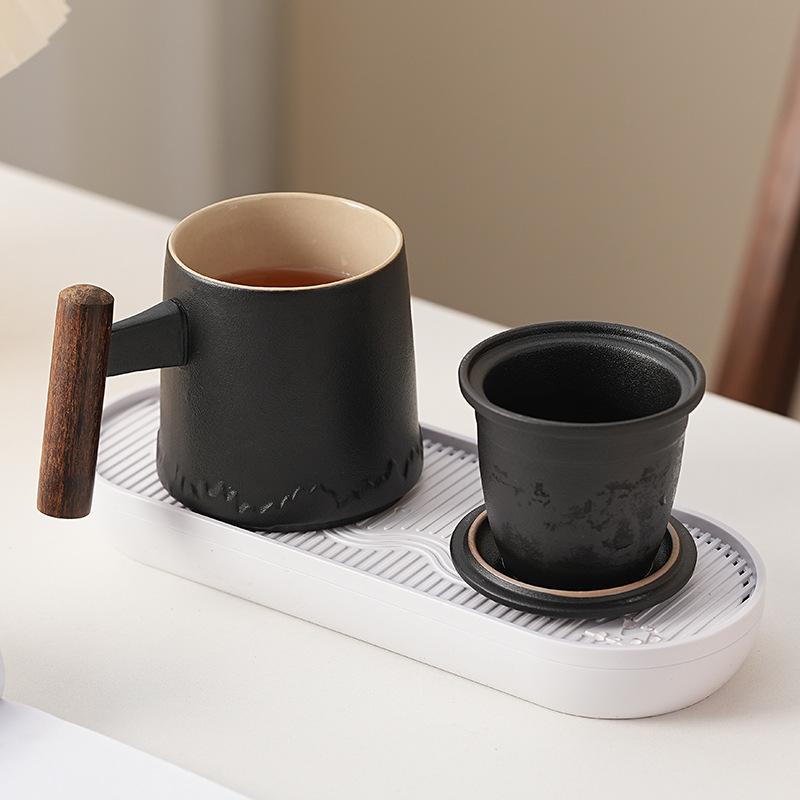 Ceramic Tea Cup, Tea Separation Cup, Large Capacity, High-end Personal Tea Cup for Men and Women, Office Water Cup