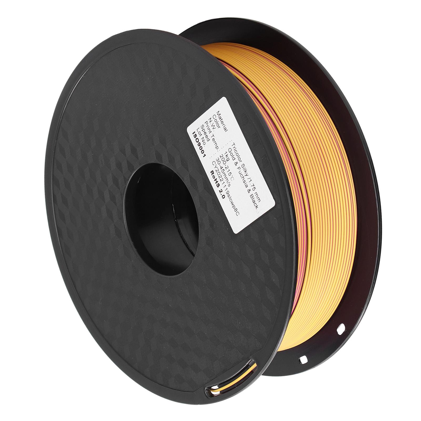 

Расходный материал для 3D-печати 1,75 мм филамент 3 цвета Золотой Пурпурно-красный Черный Филамент для 3D-принтера