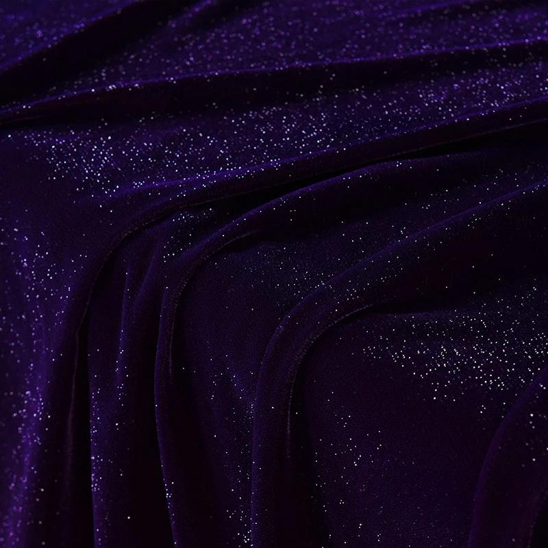 Soft Glint Velvet Fabric Silver Thread Woven with Dreamy Shimmering Texture  Plush Non-slip Fabric for DIY Sewing Dress