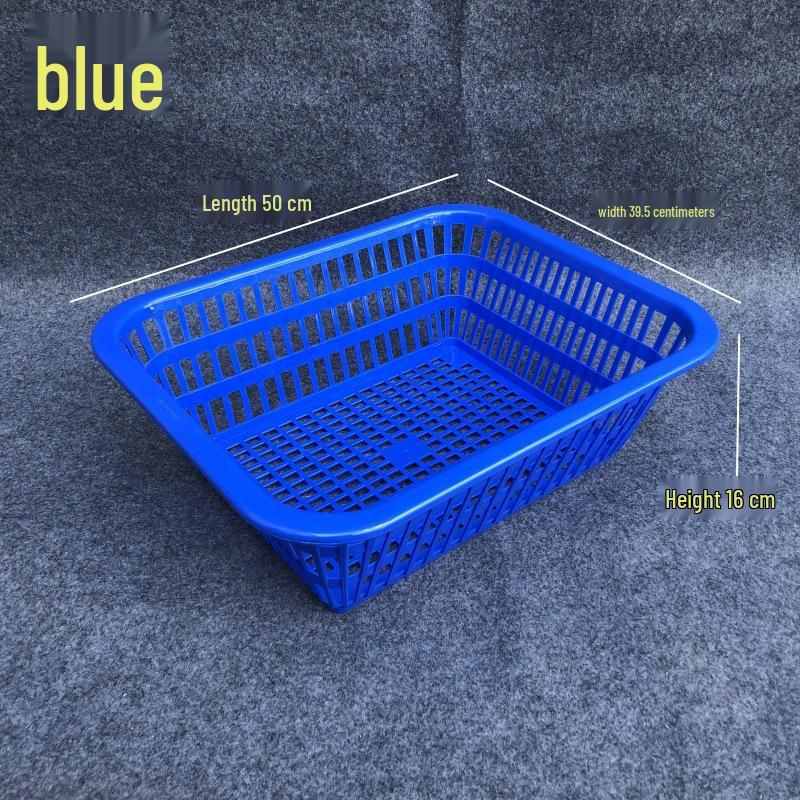 Large Rectangular Plastic Draining Basket - Thickened Colander for Hotel Kitchen & Vegetable Washing