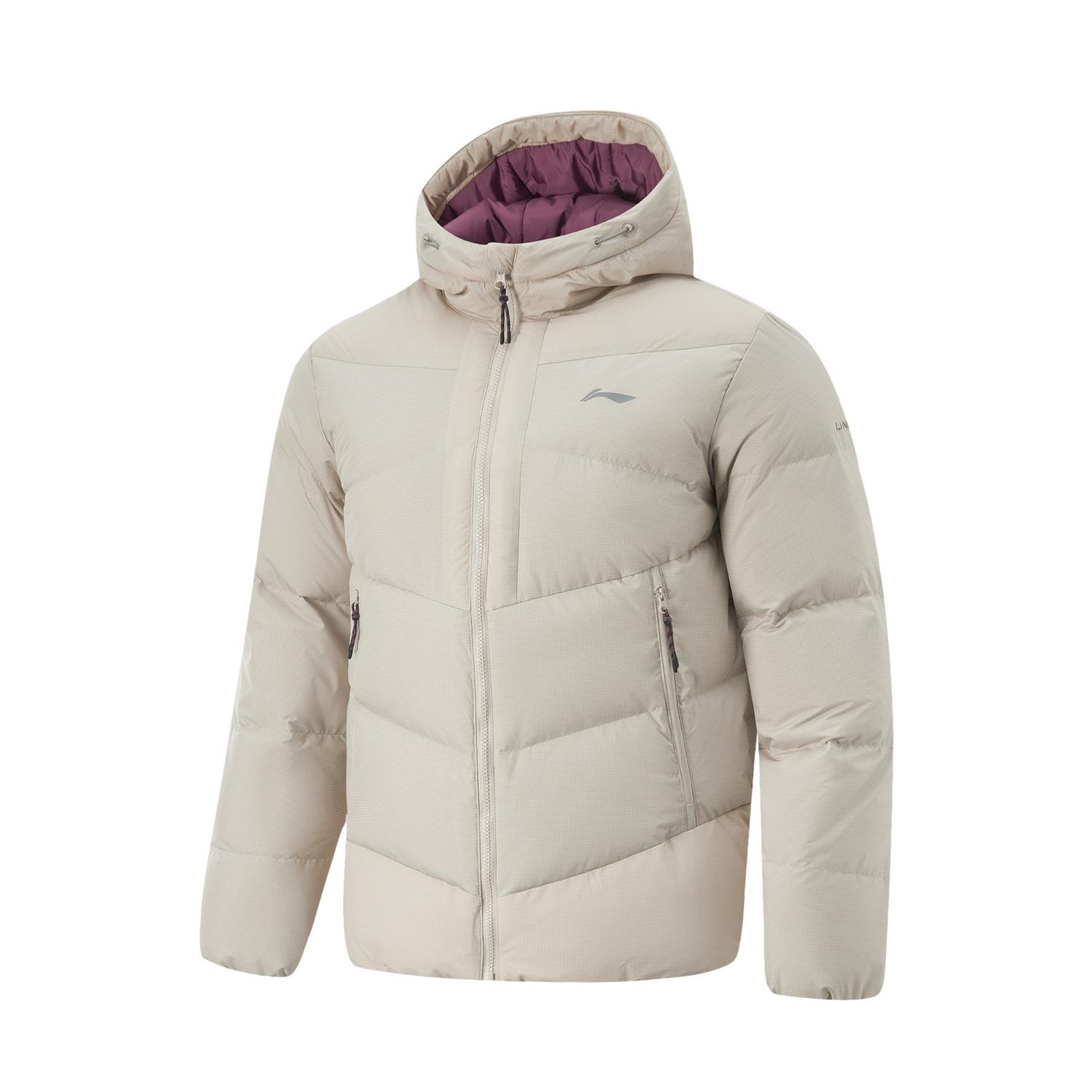 

Li Ning Серия Фитнес Простая однотонная пуховая куртка с капюшоном Мужская верхняя одежда Белая AYMU077-7 M