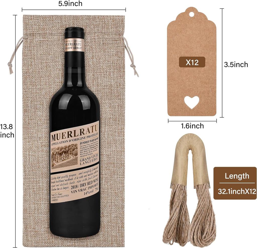 Vinsäckväv rödvinspåse presentpaket ficka presentpåse som används för julklappsvinpåsar