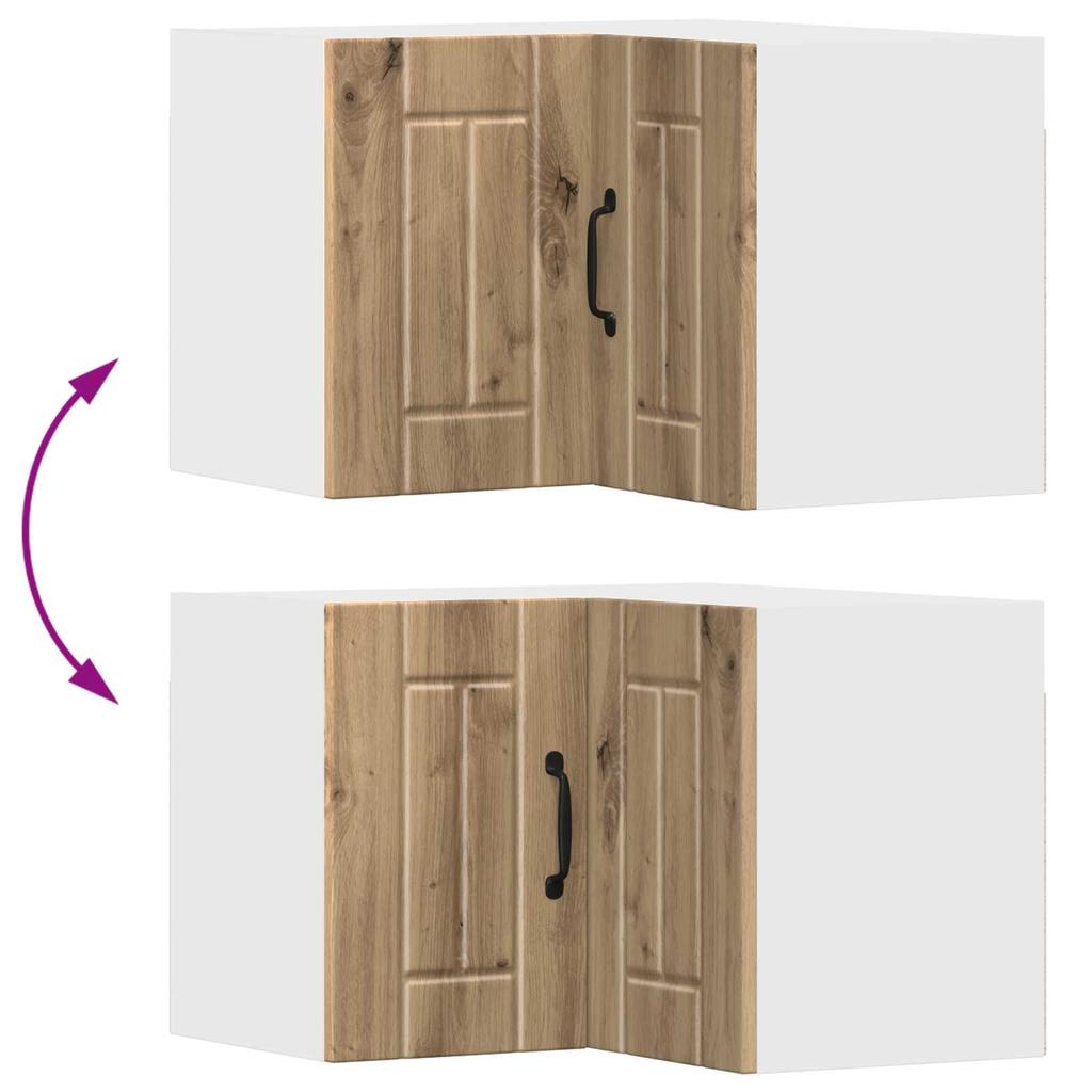Wall Mounted Corner Cabinet LUCCA Artisan Oak 57 X 57 X 40 Cm