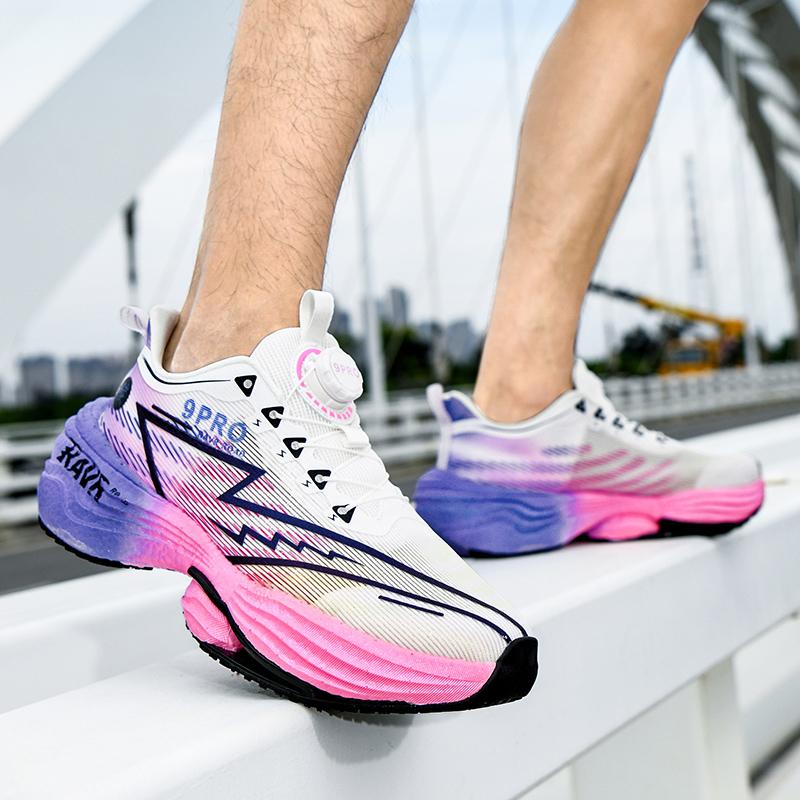 Men Racing Running Shoes Light Foam Carbon Plate Cushioning Stable Shoes Fashion Printed Sneakers Anti Slip Comfoy Tennis Shoes