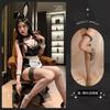 Sexy two-dimensional maid exposed buttocks free home flirting miniskirt bunny girl uniform patent leather queen hip wrap skirt