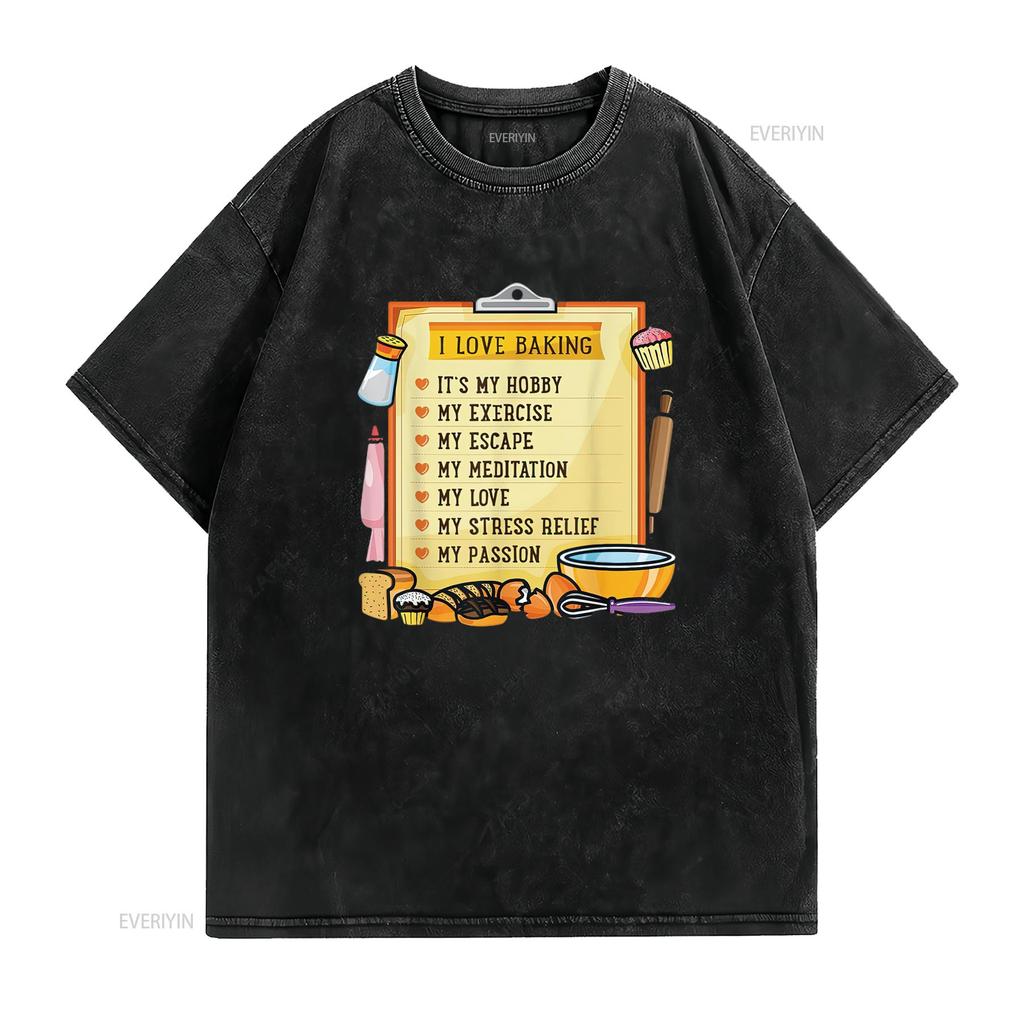 Baking Bakery Baker Lover Recipe Bread Mens T Shirt Black vintage Washed Top For Everyday Wear Versatile Breathable Soft Casual