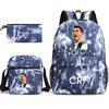 Large Capacity Schoolbag with Shoulder Strap; Student Three-piece Pencil Case Set