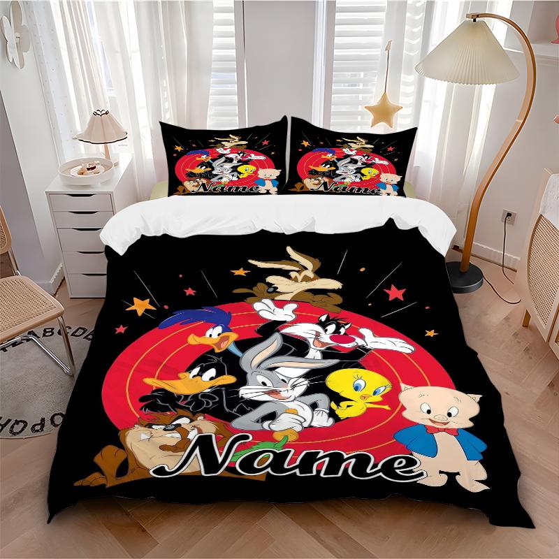 Custom Textile Tom Jerry Bedding 3 Piece Set HD Print Duvet Cover Pillowcases for Teens Adult Bedroom Decoration