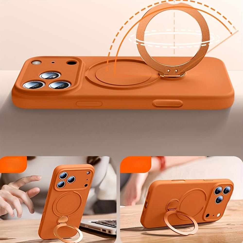 360° Rotate Fold Magnetic Ring Stand Phone Cases For iPhone 17 Pro Max Air 15 13 14 16 Pro Max For Magsafe Liquid Silicone Cover