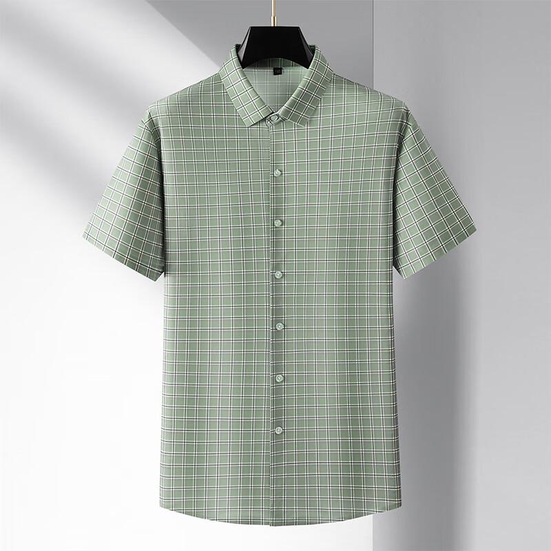 

Men s Plus Size Plaid Short Sleeve Stretch Shirt 2XL