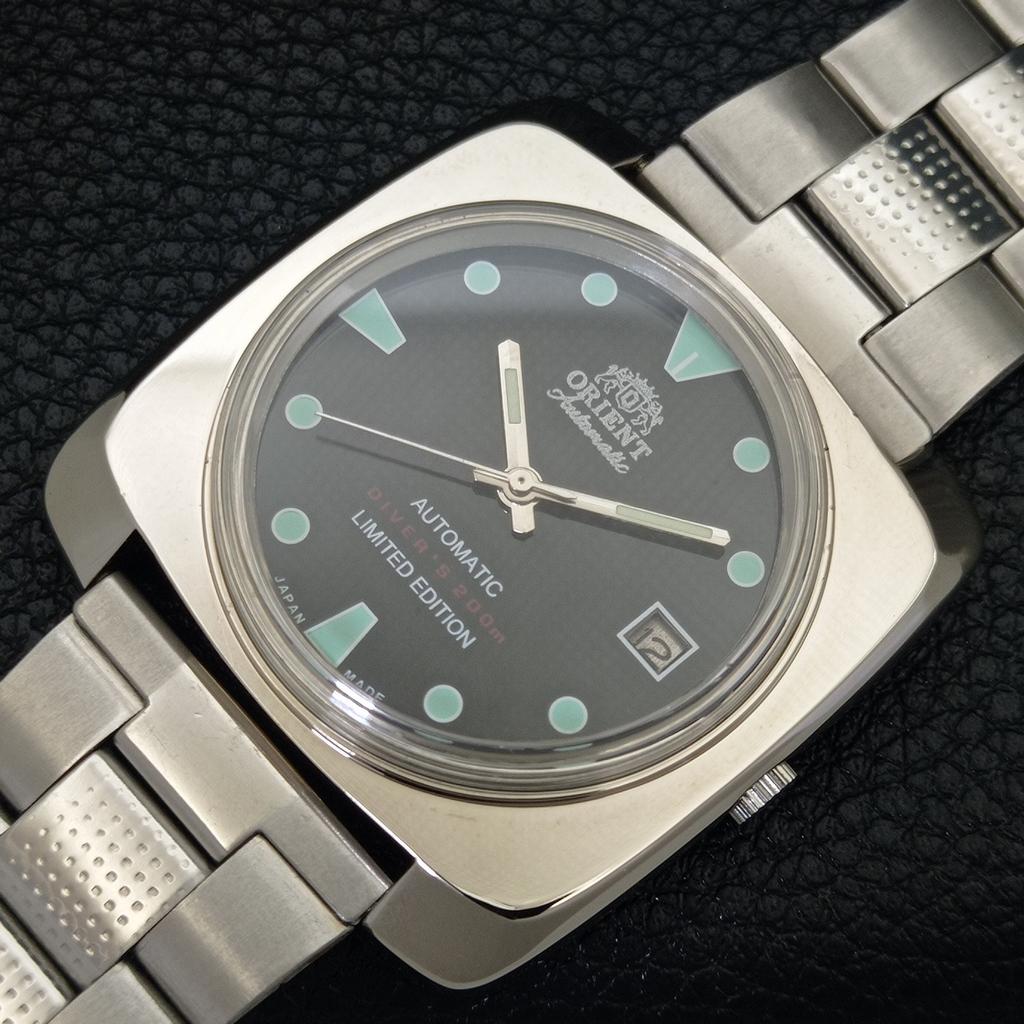 USED AUTOMATIC 46941 VINTAGE ORIENT JAPAN MENS BLACK COLOR DIAL WATCH a702207-5 R123-a702207