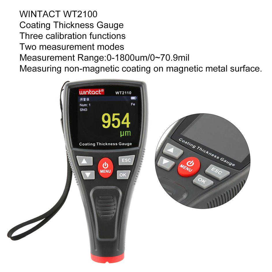 Buy Nice WINTACT WT2100 Mini Digital Coating Film Thickness Gauge Meter