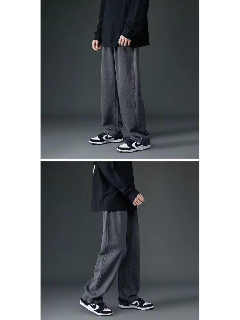 Men's Versatile Wide-Leg Jeans: 2023 Spring Casual Loose Straight Trousers