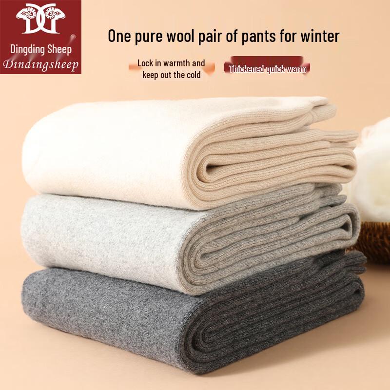 

Dindingsheep Мужские термобесшовные брюки из чистой шерсти 3XL