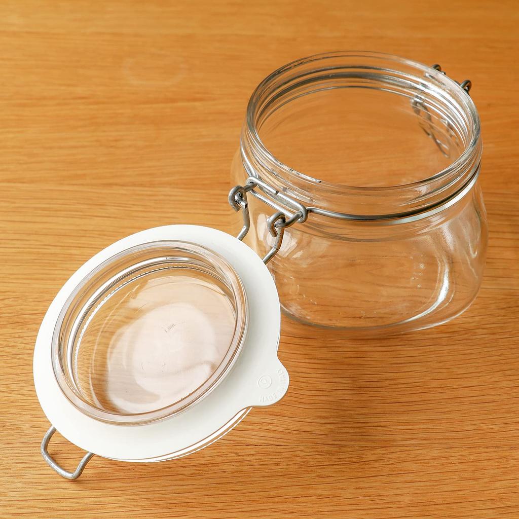 ADERIA Food Jar BOR Square Shape 500ml 6 Pieces Made In Italy Storage Container Glass Canister Sealed Container Condiment Jar Sealed Coffee Beans