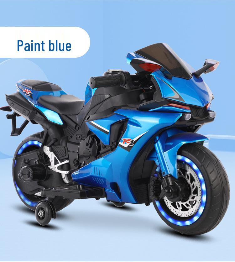 Children's Double-Sized Rechargeable Two-Wheeled Electric Motorcycle with Music