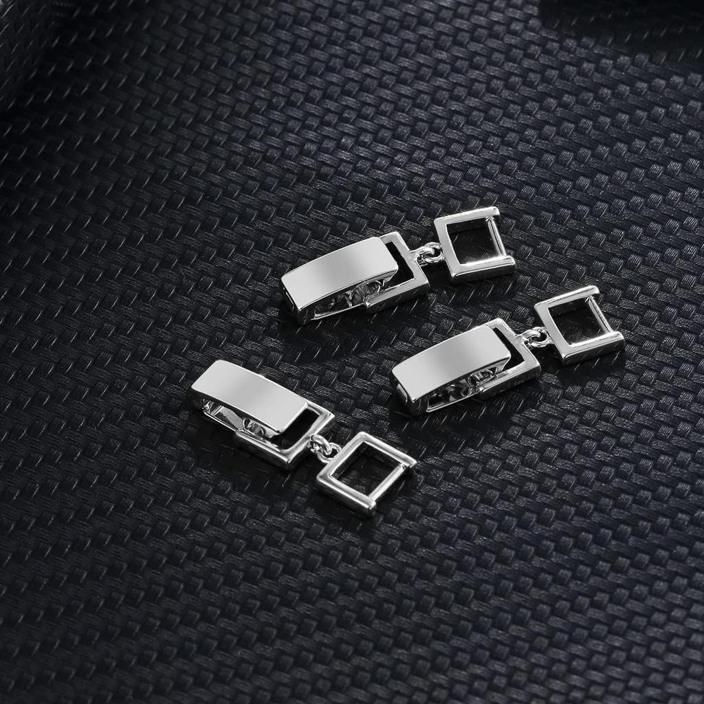 White Gold/Gold Plated 3pcs Fold Over Clasp Set for Bracelet or Necklace Making Jewelry Extender(White Gold 6.5mm)