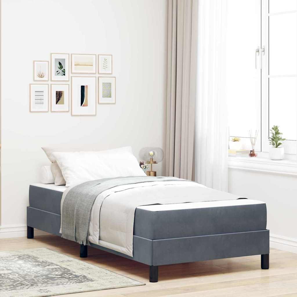 Box Spring Bed with Mattress Dark Gray 80 x 200 cm Fabric