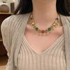 Rhinestone Necklace Earrings Set Pendant Women Jewelry Set Elegant Tassel Jewelry Set  Wedding