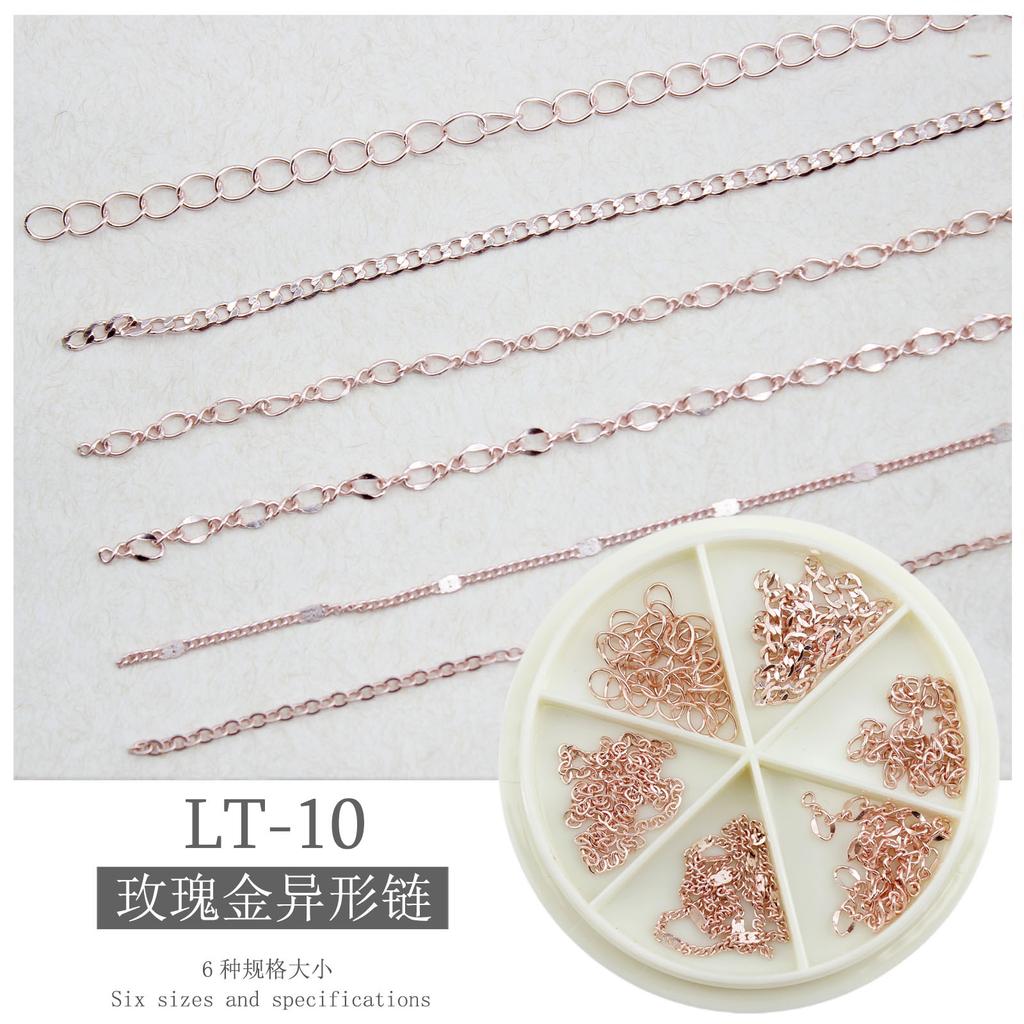 Nail Art Nail Art Jewelry Steel Ball Chain Ultra-Fine Metal 6-Grid Mixed Turntable Jewelry Decoration