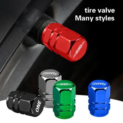 4 szt. Aluminiowe Nakrętki Zaworków Kół Samochodowych Pyłoszczelne Pokrowce na Trzonki Opon Dla MINI Cooper S JCW Cabrio WORKS Countryman Roadster Coupe