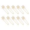 10Pcs Flower Shape Safety Pin Jeans Waist Tighteners Cardigan Collar Clip Decorative Brooch Sweater Pin for Clothing