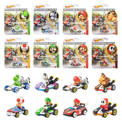 Hot Wheels Mario Kart Assorted Ride-on Toy Cars (8 Cars Per Box) - Ages 3 and Up - Multi-color GBG25-988B