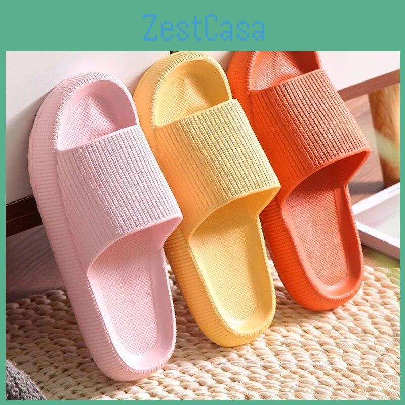 Dame Hjemmesko Herre Strand Sommer Klipklapper Badeværelse Anti-slip Slipper Blød Sål Sandaler Mode Flip-flops Ultralette Sko Dame