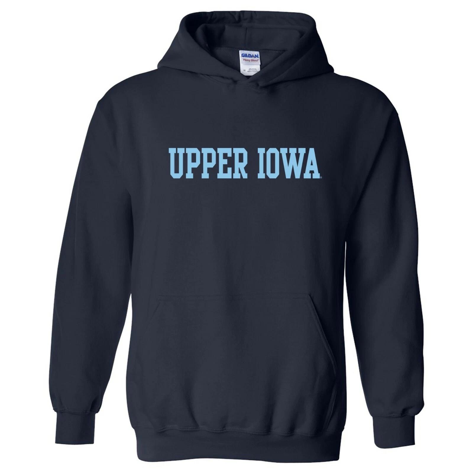 Upper Iowa University Basic Block Hooded Sweatshirt - Navy 2XL