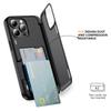 For iPhone 15 Pro Max Case TPU+PC Hidden Card Slot Phone Cover