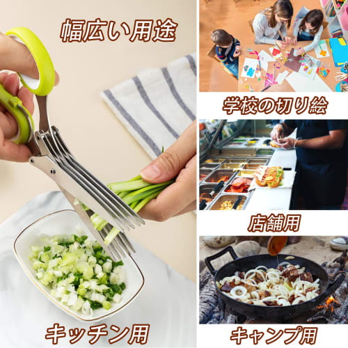 Vegetable Cutter, Five-Layer Kitchen Scissors, Multi-Function Scissors, Chopping Scissors, Baby Food Scissors, Slicing Scissors for Chopping Green Oni