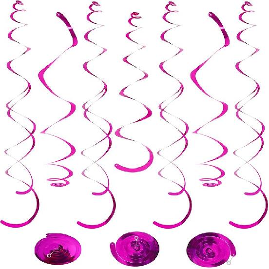 24 PCS Green Hanging Swirl, Sparkle Ceiling Hanging Decorations, Plastic Streamer Party Decorations with Double-Swirls and Single-Swirls for Birthday