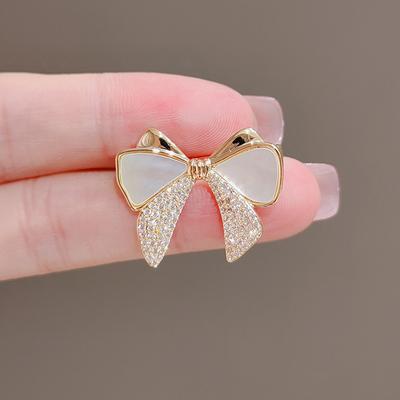 Elegant Bow Anti-glare Brooch Suit Personalized High-end and Fashionable Brooch Accessory and Corsage