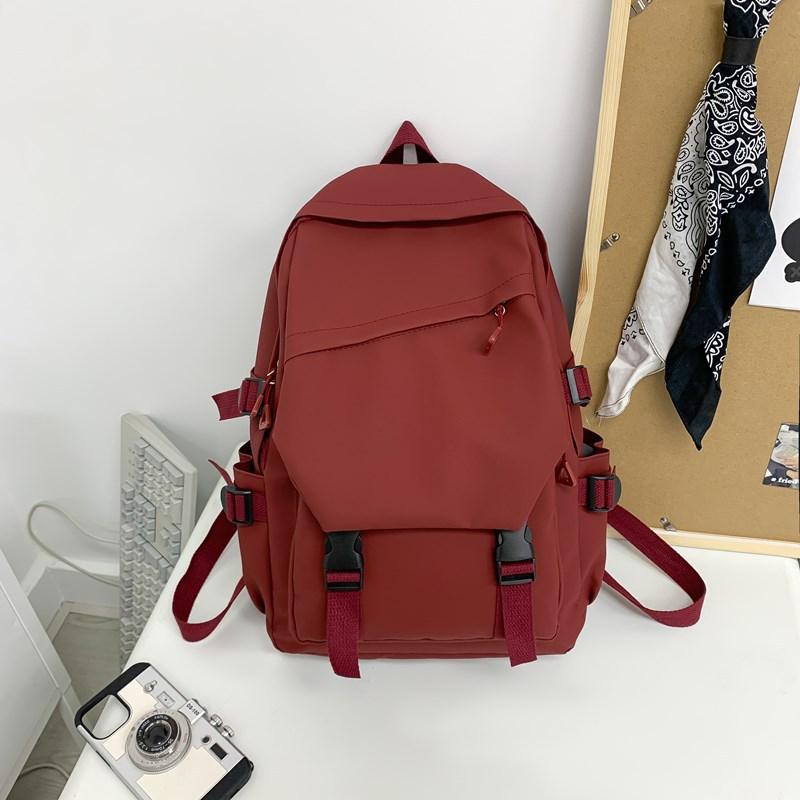 College Student Schoolbag Female Male Travel Computer Backpack Junior High School Student High School Primary School Strong Durable Large Capacity single pack красный