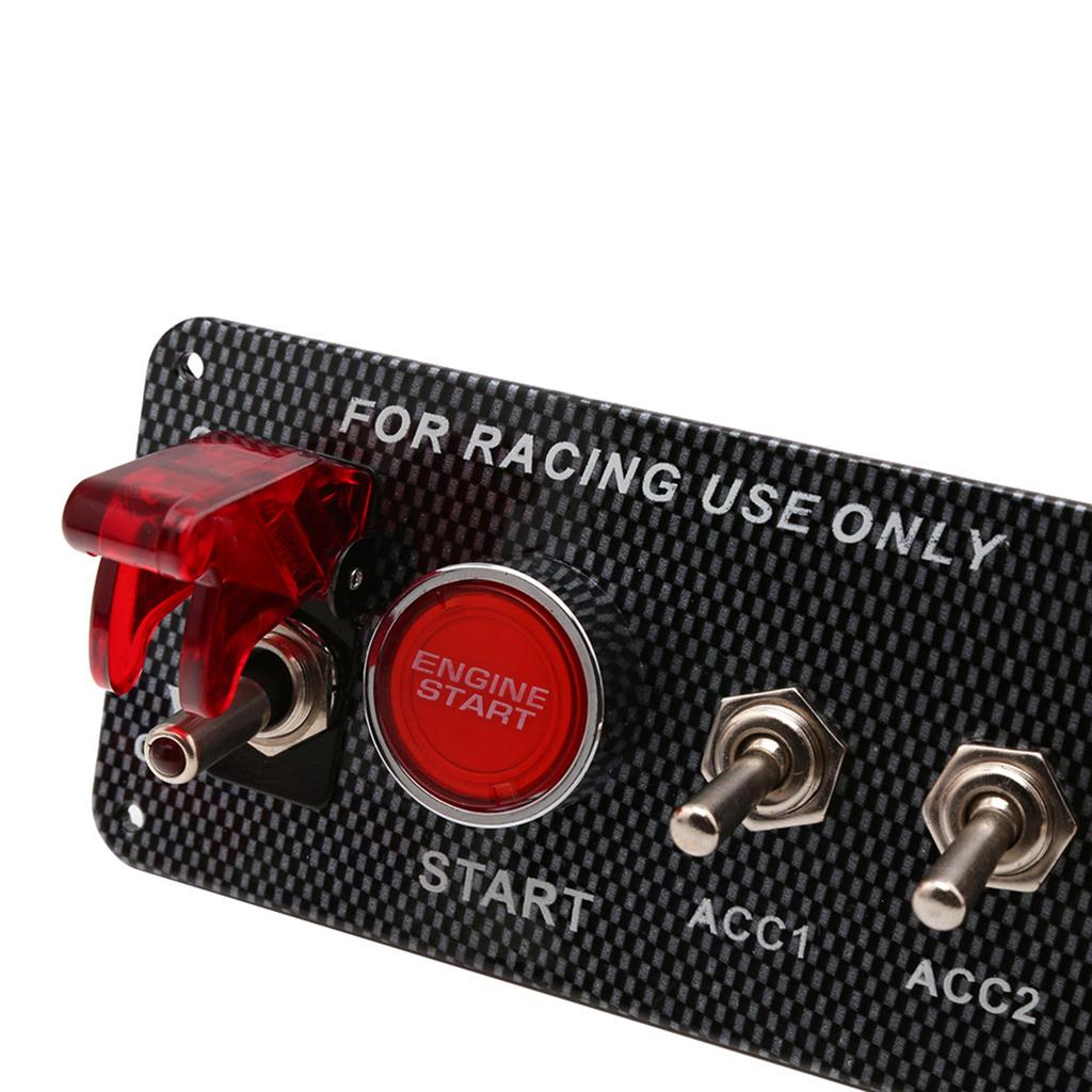 Toggle Switch Ignition 5 In 1 12V 40A Carbon Fibre Panel Start Ignition Kit for Car Truck