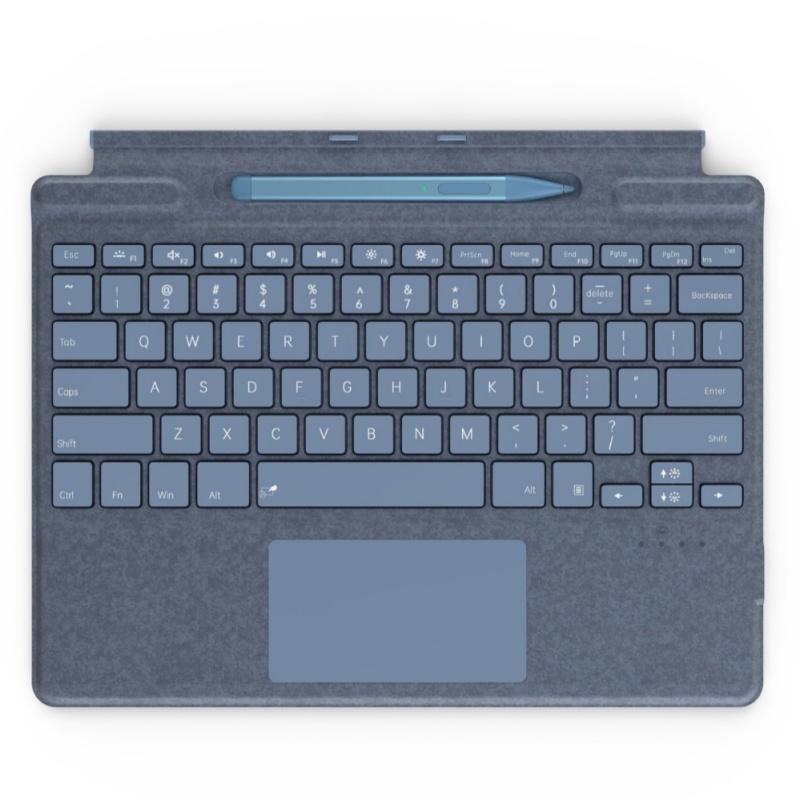 New Color Microsoft Surface Pro 8/9/X/10/11 Bluetooth Magnetic Keyboard with Pen Slot,Touchpad and 7-color Backlit Keyboard