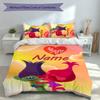 3pcs Custom Name Trolls Bedding Set,Includes 1 Duvet Cover and 2 Pillowcases,All-season Bedroom Decor