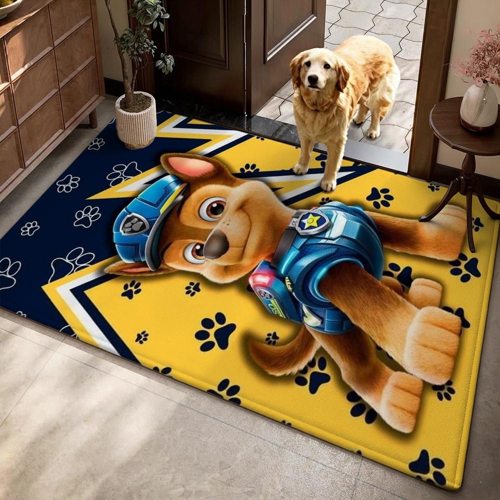 Paw Patrol Police Pup Rectangular Rug Soft Texture Nonslip Carpet For Bedroom Door Living Room Area Home Decor New Year Gift