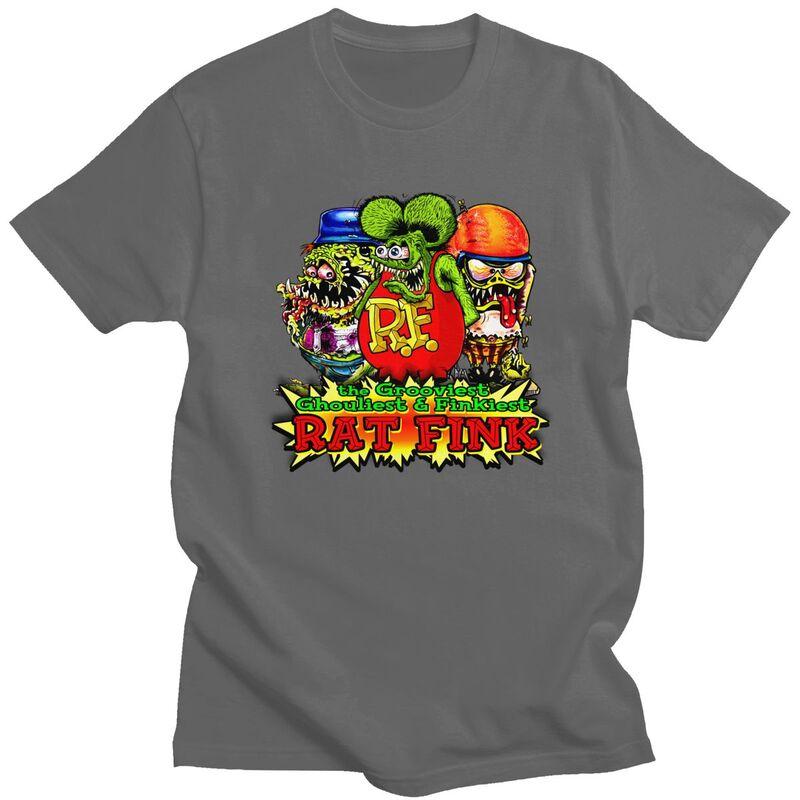 Custom Anime Cartoon Rat Fink T Shirt for Men Tshirt Tee Tshirts Loose Fit Clothing