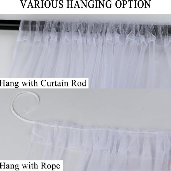 Extra Wide Outdoor Sheer Curtain Breathable Waterproof Voile Mesh Screen Lightweight Privacy Netting for Yard Patio Porch Balcony Pergola