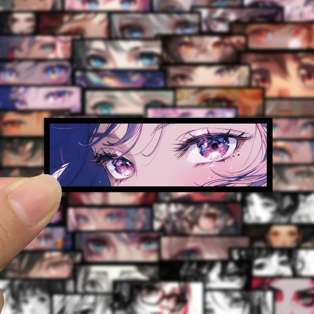 10 30 50Pcs Cute Anime Girls Eyes Stickers Aesthetic Cartoon Decal Diy Skateboard Laptop Luggage Waterproof Cool Kid Toy Sticker