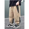 Spring Autumn Fashion Splicing Style Boys Pants Loose Patchwork Sport Overalls Cargo Trousers