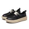 Men's Breathable Thick Soled Casual Leather Shoes Retro Comfortable and Lightweight Loafers Fashionable Lace Up Walking Shoes