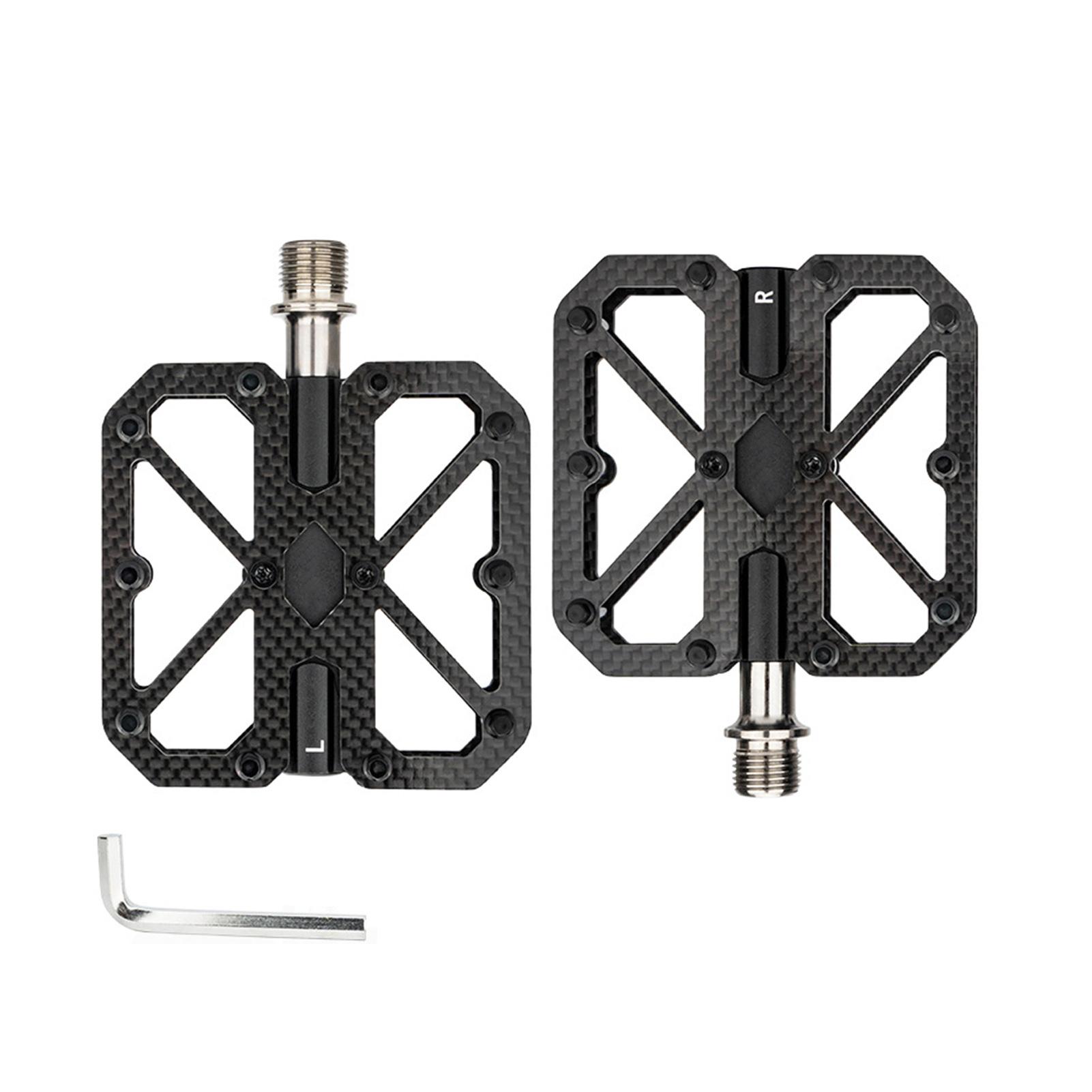 

Bike Pedals Carbon Composite Three Bearings Non slip Lightweight Pedals for Road Mountain Folding Bikes Black чёрный