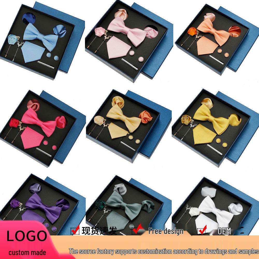 Men's Formal Suit Bow Tie Gift Box Set for Weddings and Business
