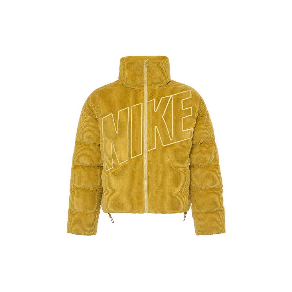 Nike Giacca da Donna Casual in Velluto a Coste con Colletto alla Coreana Essenziale e Ampia, Rame FD8214-716