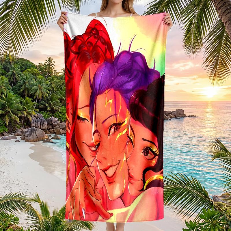 Kpop Hunter Fashion Beach Towel: Ideal for Summer Adventures Soft, Absorbent and Quick Drying Suitable for Swimming and Bathing