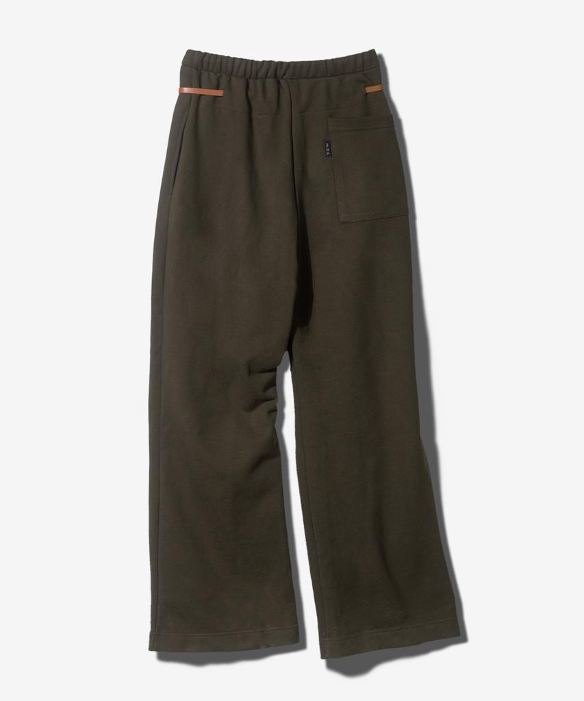 Paensyo Leather Belt Wide Pants - Khaki